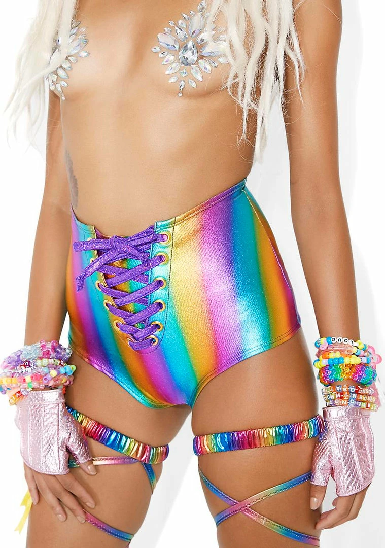 Cheapest βοΈ J Valentine Prismatic Static Lace-Up Hot Shorts π₯ 3 J Valentine Prismatic Static Lace-Up Hot Shorts