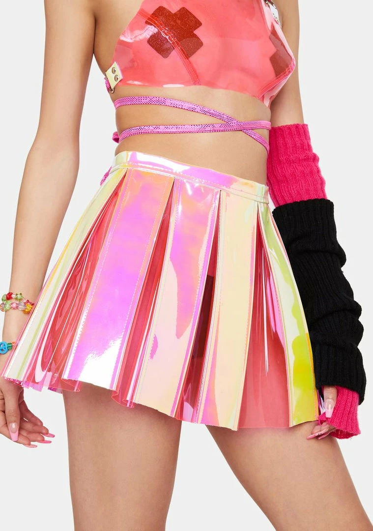 Discount π J Valentine Bottoms Pink Lemonade Pleated Vinyl π Skirt π 3 J Valentine Bottoms Pink Lemonade Pleated Vinyl Skirt
