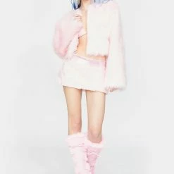 Flash Sale π J Valentine Outerwear Butterfly Pink Faux Fur Jacket 𧨠8 J Valentine Outerwear Butterfly Pink Faux Fur Jacket