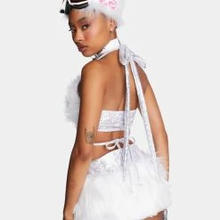 J Valentine Pink Hype Hologram Light-Up Skirt