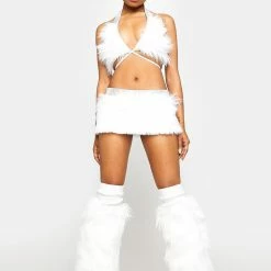 J Valentine Green Hype Hologram Light-Up Wrap Top