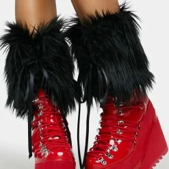 J Valentine Socks & Tights Black Fur Boot Topper