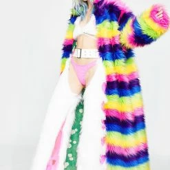 Outlet βοΈ J Valentine Outerwear Taste The Rainbow Faux Fur π§₯ Coat β 8 J Valentine Outerwear Taste The Rainbow Faux Fur Coat
