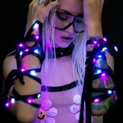 J Valentine Socks & Tights Fuchsia Ice Light-Up Arm Wraps