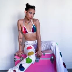 J Valentine Tops Beach Ball Vinyl Triangle Top