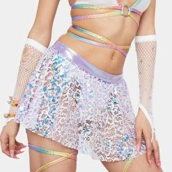 J Valentine Lavender Sequin Ballerina Wrap Skirt Bottoms