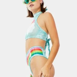 J Valentine Rainbow And Clouds Booty Shorts