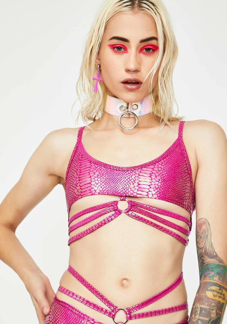 Discount π₯ J Valentine Berry Python Strings & Rings Bra Top Tops π₯ 4 J Valentine Berry Python Strings & Rings Bra Top Tops