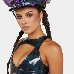 J Valentine Black Holo PVC Harness Top