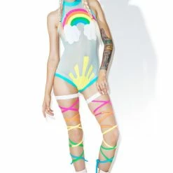 J Valentine Neon Rainbow Baby Leg Wraps Socks & Tights