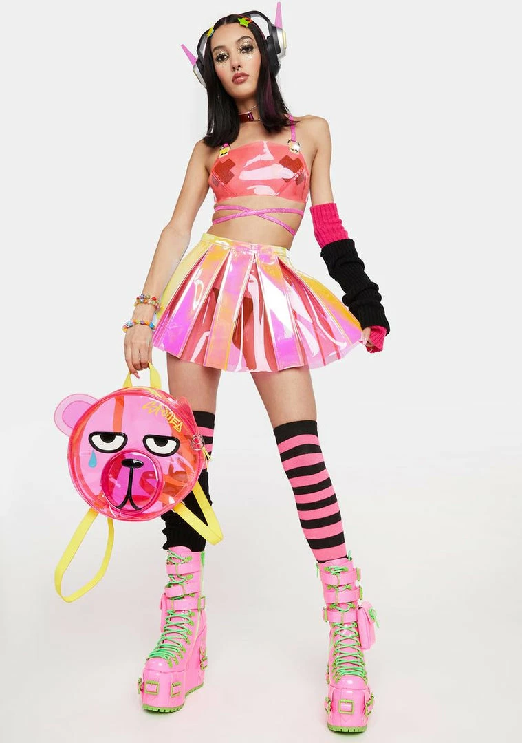 Discount π J Valentine Bottoms Pink Lemonade Pleated Vinyl π Skirt π 5 J Valentine Bottoms Pink Lemonade Pleated Vinyl Skirt