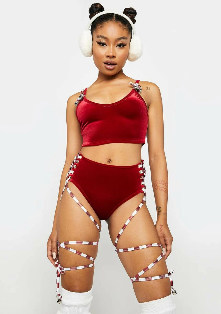 Hot Sale π₯ J Valentine Jingle Bell Velvet Lace-Up Shorts π 4 J Valentine Jingle Bell Velvet Lace-Up Shorts