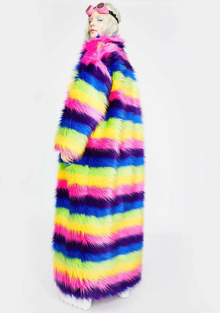Outlet βοΈ J Valentine Outerwear Taste The Rainbow Faux Fur π§₯ Coat β 6 J Valentine Outerwear Taste The Rainbow Faux Fur Coat