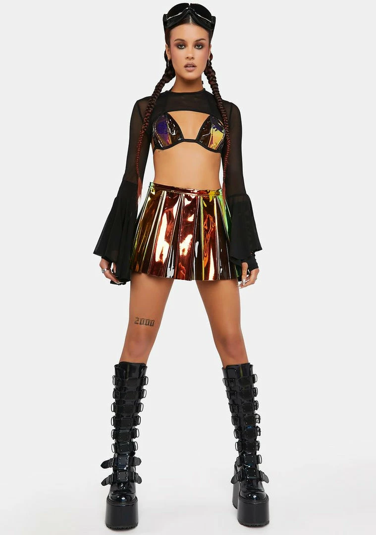 Wholesale β J Valentine Pleated π Skirt Brimstone Smoke Pleated Vinyl π Skirt π 4 J Valentine Pleated Skirt Brimstone Smoke Pleated Vinyl Skirt