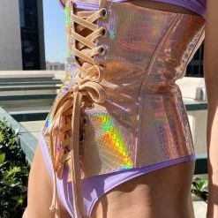 J Valentine Belts & Harnesses Holographic Faux Leather Waist Cincher