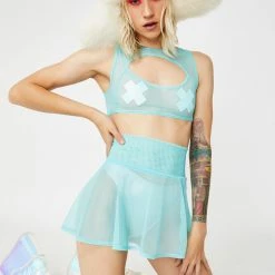 J Valentine Marine Mesh Skater Skirt