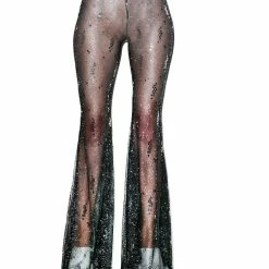 J Valentine Starry Sequin Mesh Bell Bottoms