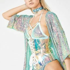 J Valentine Pink Ice Holographic Waist Cincher Belts & Harnesses