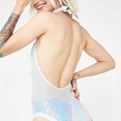 J Valentine Flower Power Sequin Bodysuit Tops