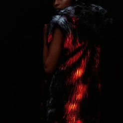 J Valentine Volcanic Light-Up Faux Fur Duster