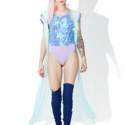 J Valentine Sky Long Mesh Duster Outerwear