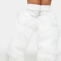 J Valentine Socks & Tights White Basic Leg Warmers