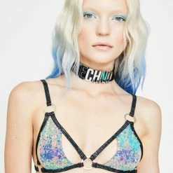 J Valentine Water Opal Trinity Sequin Bra Top Tops