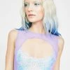 J Valentine Lavender Dreams Sequin Keyhole Crop Top