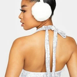 J Valentine Green Hype Hologram Light-Up Wrap Top