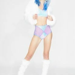 J Valentine Lavender Dreams Sequin Keyhole Crop Top