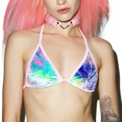 J Valentine Luminous Velvet Bra Top Tops