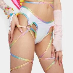 J Valentine Unicorn Sprinkle Metallic Wrap Shorts Bottoms