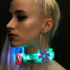J Valentine Aqua Light-Up Mermaid Choker Jewelry